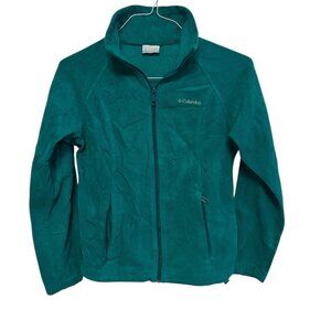 Women's Columbia Teal Green Fleece Jacket.  Size S
